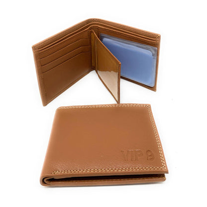 Empire Cove VIP Classic Genuine Leather Slim Bifold Wallets Side Flip ID-Black-