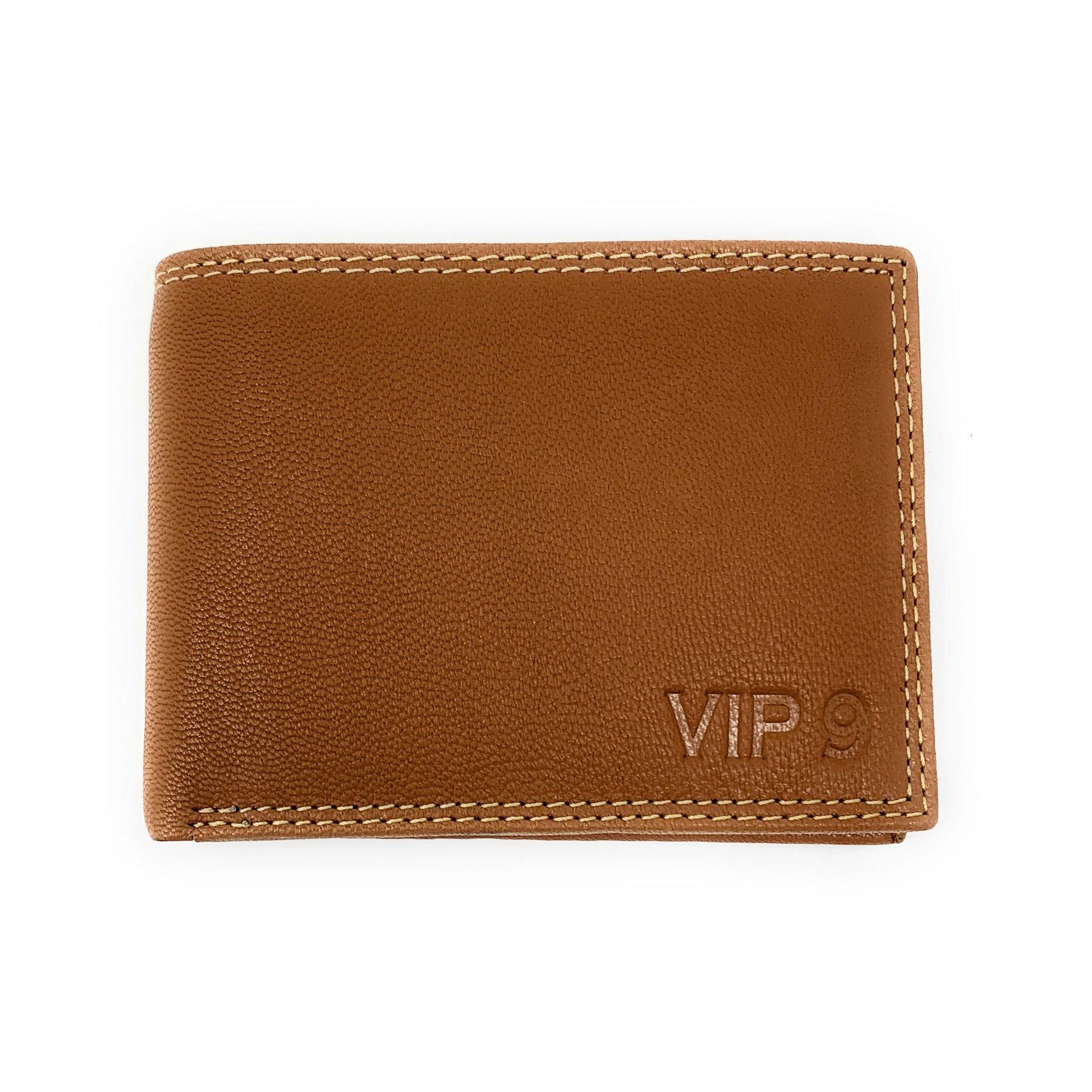 Empire Cove VIP Classic Genuine Leather Slim Bifold Wallets Inside Flip Up ID-Black-