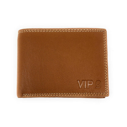 Empire Cove VIP Classic Genuine Leather Slim Bifold Wallets Inside Flip Up ID-Black-