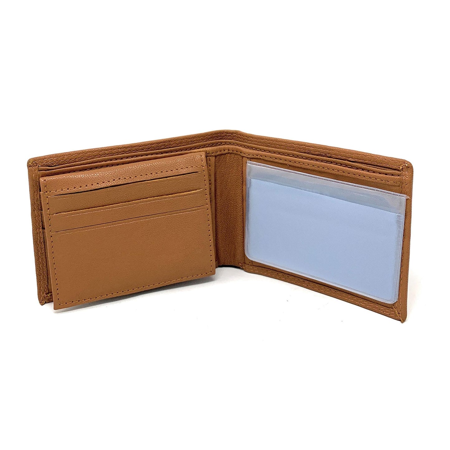 Empire Cove VIP Classic Genuine Leather Slim Bifold Wallets Inside Flip Up ID-Black-