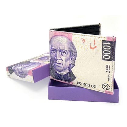 Mexico Mexican Flag Money Bifold Wallets In Gift Box Mens Womens Youth - Peso Ne-Mexican Eagle-