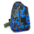 Empire Cove Camo Chest Crossbody Sling Shoulder Bag Backpack-Blue-