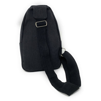 Empire Cove Canvas Cotton Crossbody Sling Bag Backpack Chest Shoulder Bag-Black-