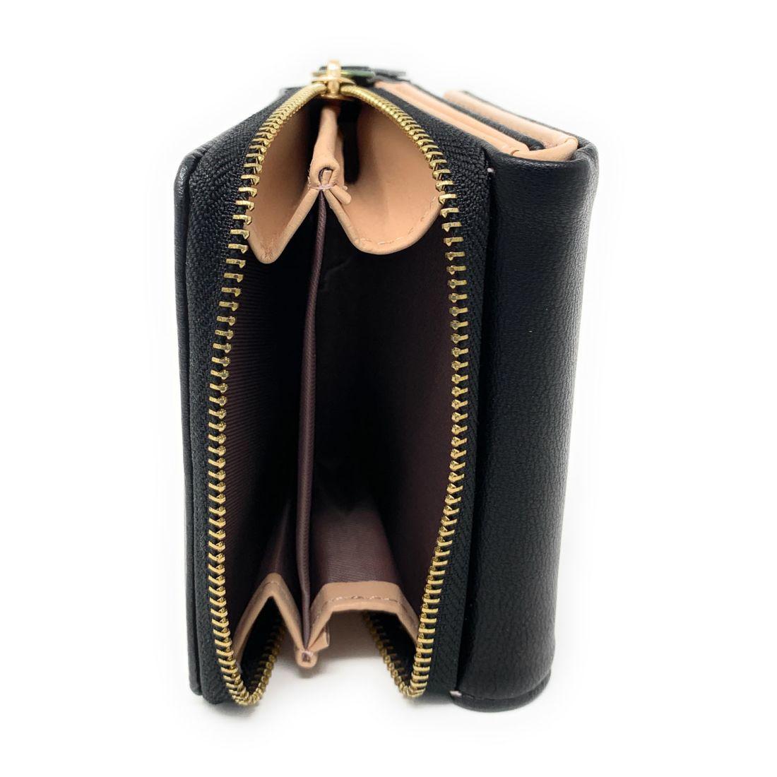 Empire Cove Stylish Trifold Love Wallets for Women Ladies Teens Card Coin Holder-Black-
