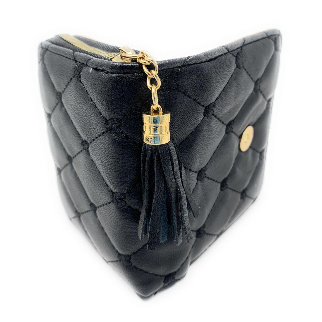 Empire Cove Womens Bifold Quilted Heart Rhinestone Wallets Ladies Teens-Black-