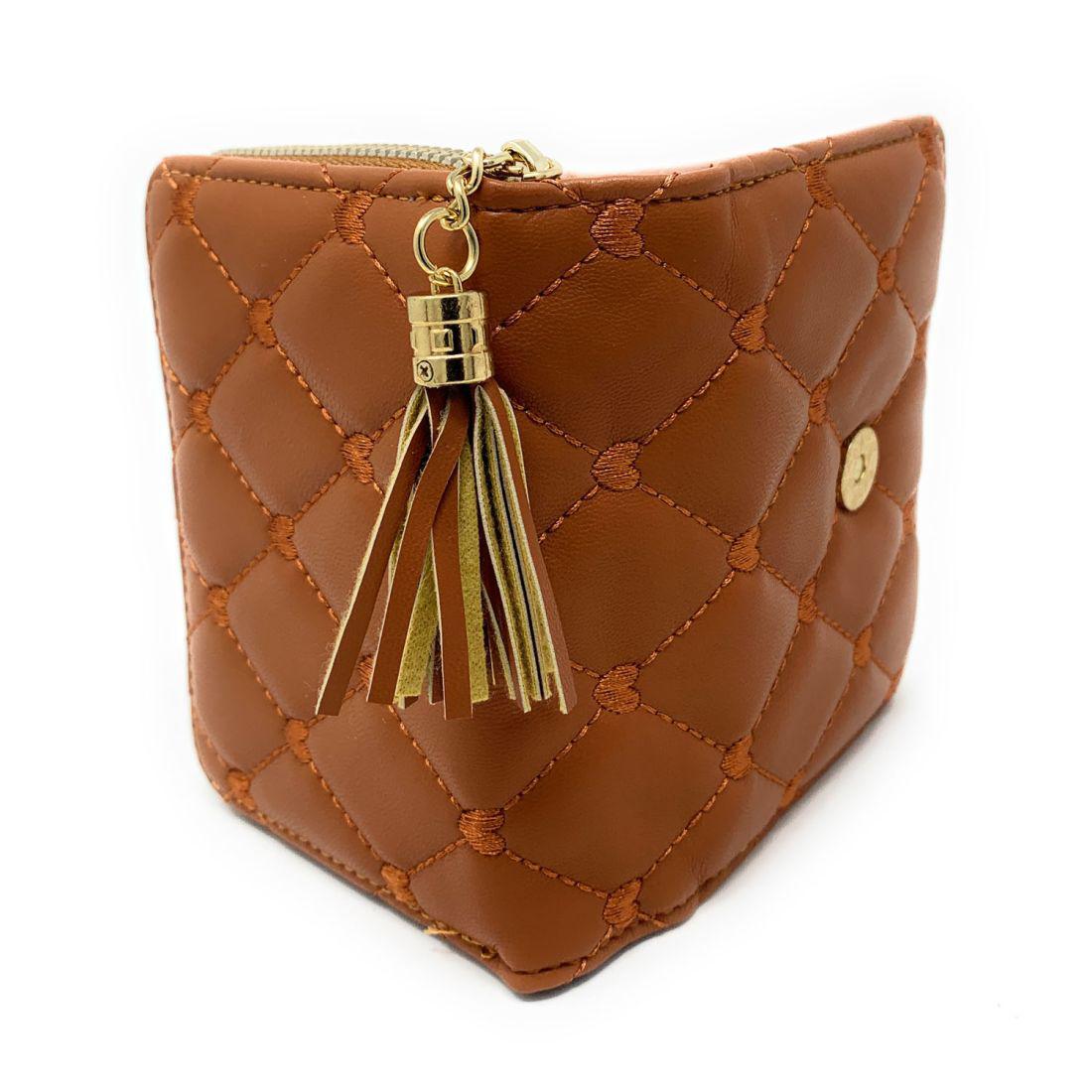 Empire Cove Womens Bifold Quilted Heart Rhinestone Wallets Ladies Teens-Black-