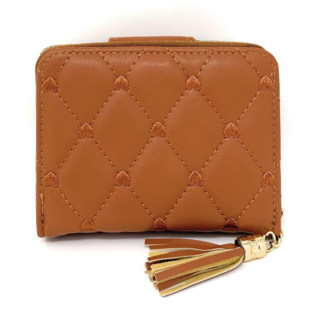 Empire Cove Womens Bifold Quilted Heart Rhinestone Wallets Ladies Teens-Black-