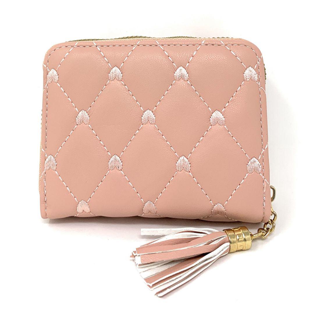 Empire Cove Womens Bifold Quilted Heart Rhinestone Wallets Ladies Teens-Black-