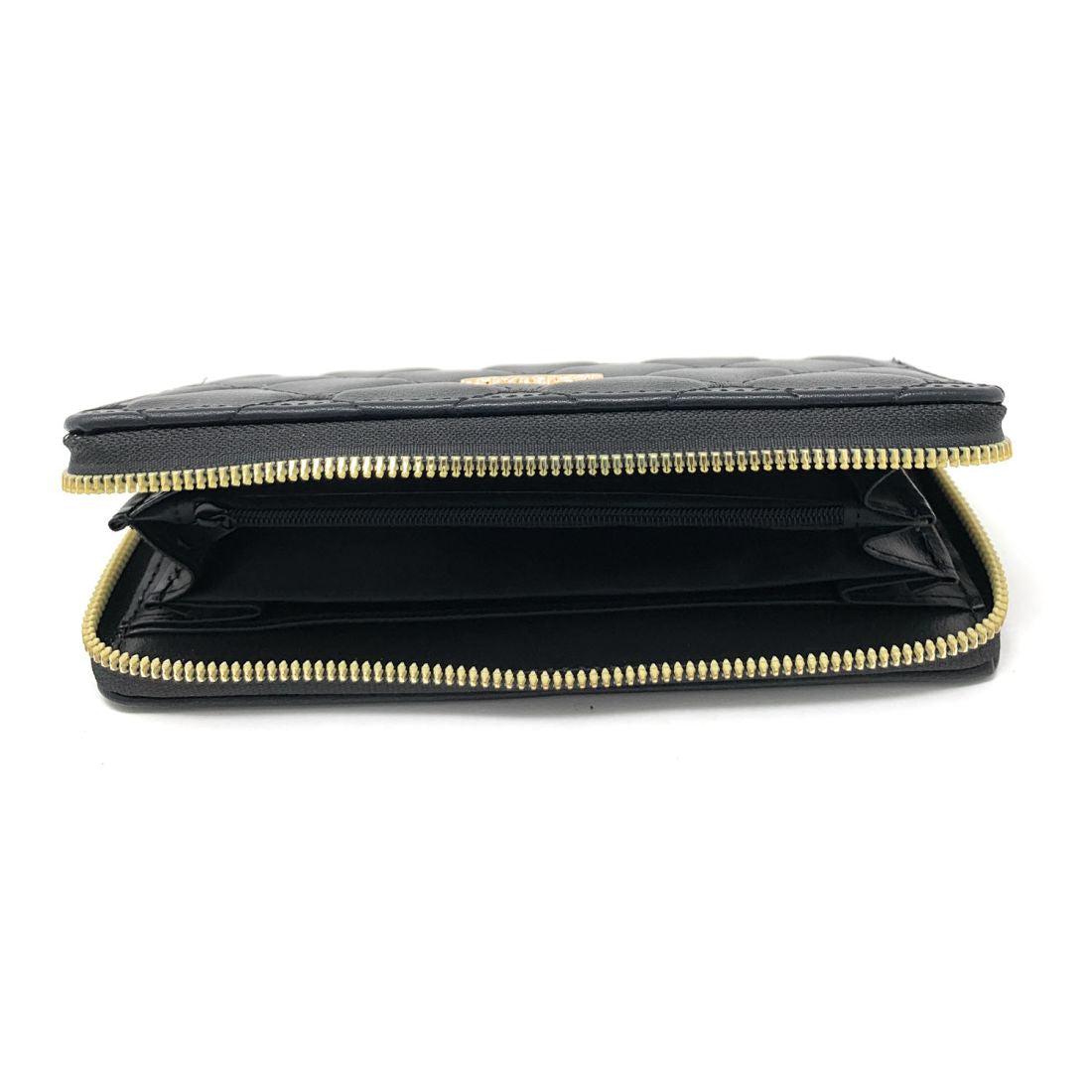 Empire Cove Stylish Fashionable Quilted Love Heart Zip Wallets Womens Teens-Black-