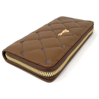 Empire Cove Stylish Fashionable Quilted Love Heart Zip Wallets Womens Teens-Black-