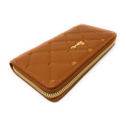 Empire Cove Stylish Fashionable Quilted Love Heart Zip Wallets Womens Teens-Black-