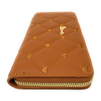 Empire Cove Stylish Fashionable Quilted Love Heart Zip Wallets Womens Teens-Black-
