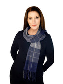 Casaba Warm Winter Neck Scarves Scarf Plaid Elegant Sleek Unisex Womens Mens-Grey Blue-Elegance-Plaid- 5 image