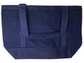 Cotton Canvas Reusable Grocery Shopping Tote Bags With Gusset For Travel Sports Plain 19inch-NAVY-