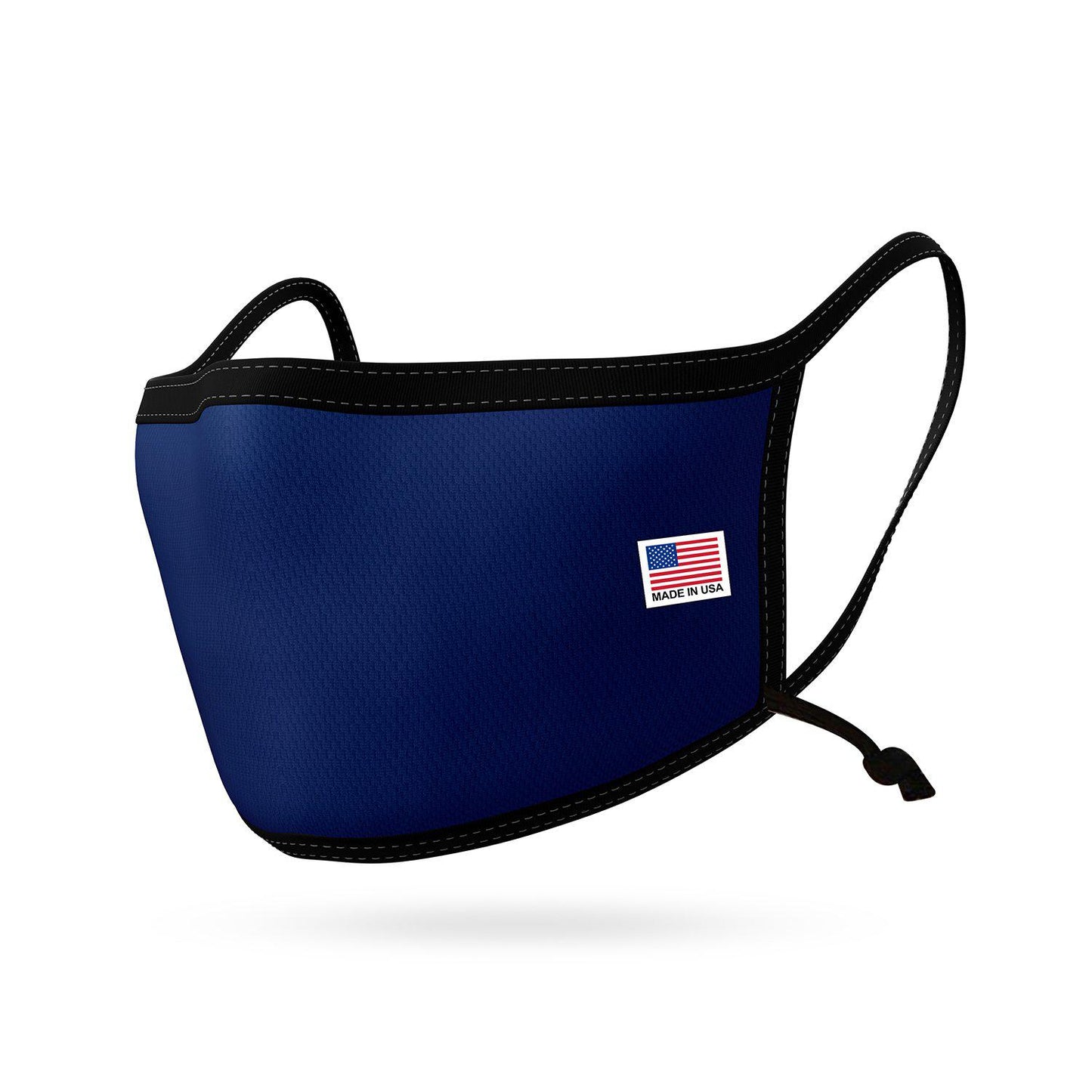 Kids Size Adjustable Face Mask for Children Boys Girls Cloth Double Layer Masks Washable Reusable Made in USA aged 3 to 7-Navy-