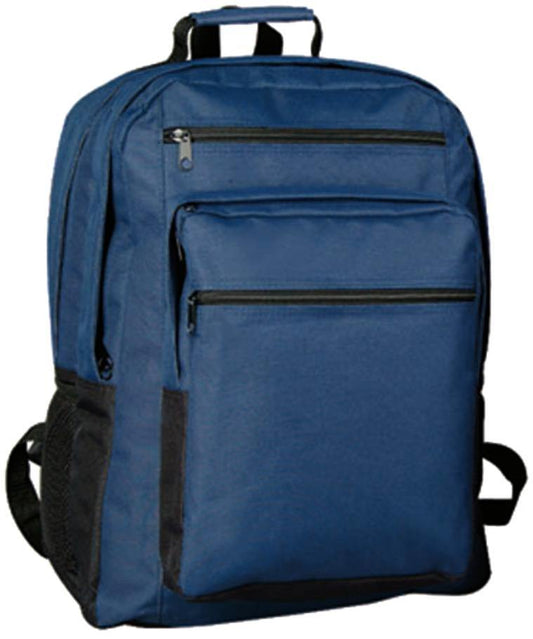 Deluxe Large Backpack Rucksack Travel Bags Zippered School Work Travel 16-1/2inch-BLACK-