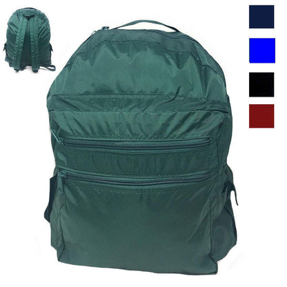 Nylon School Work Backpack Rucksack School Travel Bags Pockets Padded Strap 12 X 16inch-BLACK-