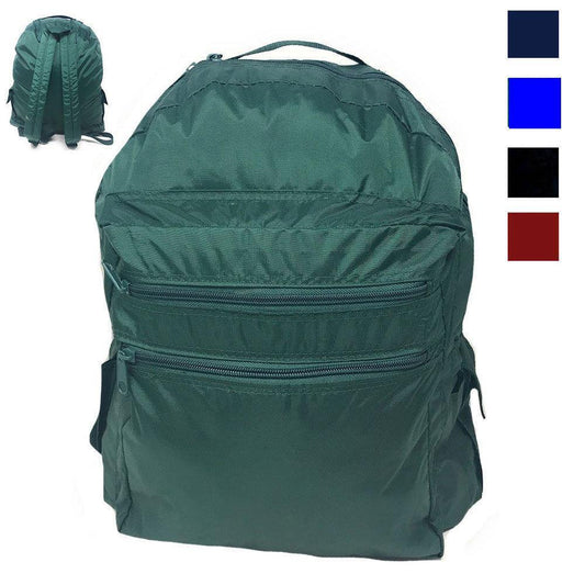 Nylon School Work Backpack Rucksack School Travel Bags Pockets Padded Strap 12 X 16inch-BLACK-