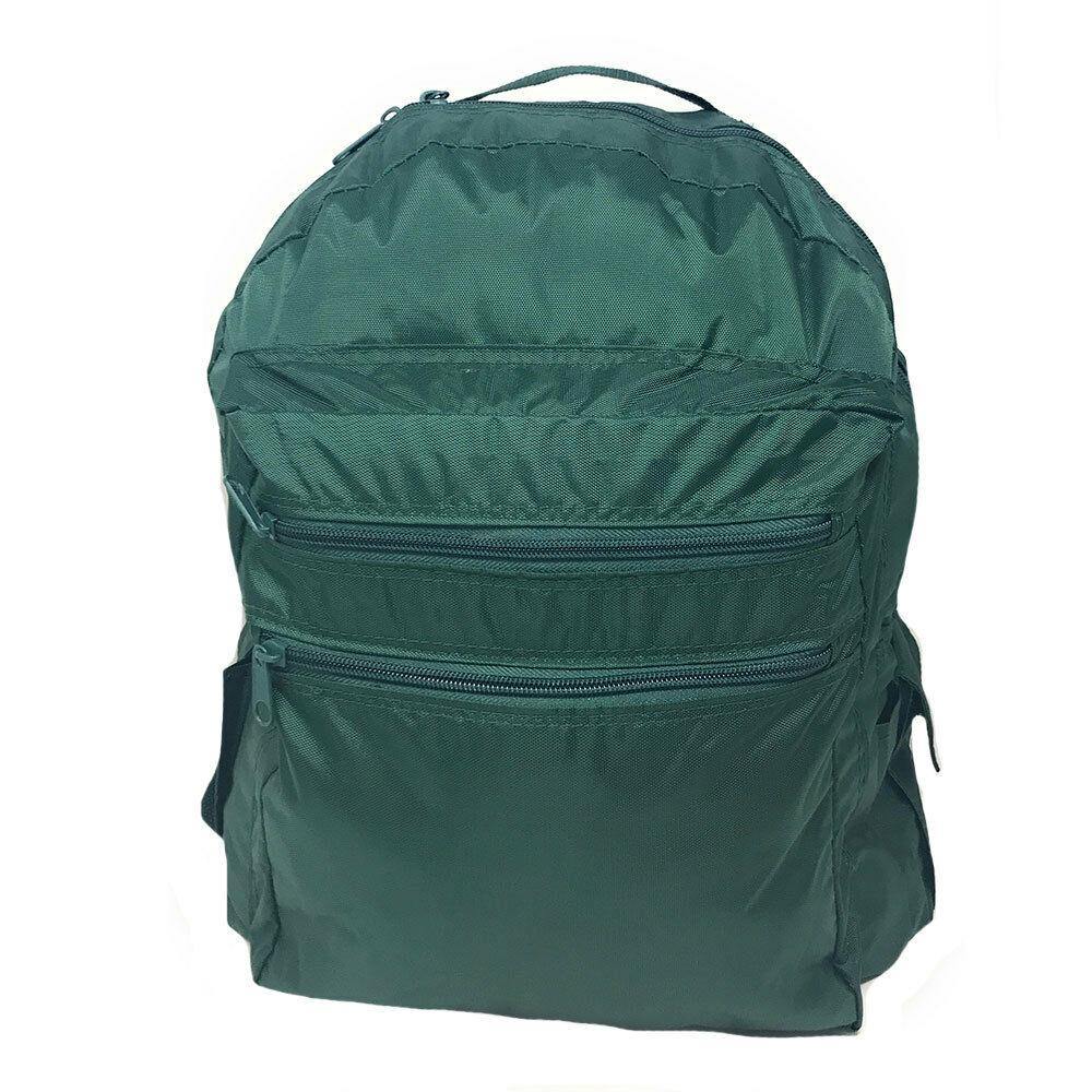Nylon School Work Backpack Rucksack School Travel Bags Pockets Padded Strap 12 X 16inch-BLACK-