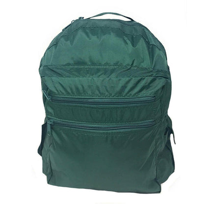 Nylon School Work Backpack Rucksack School Travel Bags Pockets Padded Strap 12 X 16inch-BLACK-