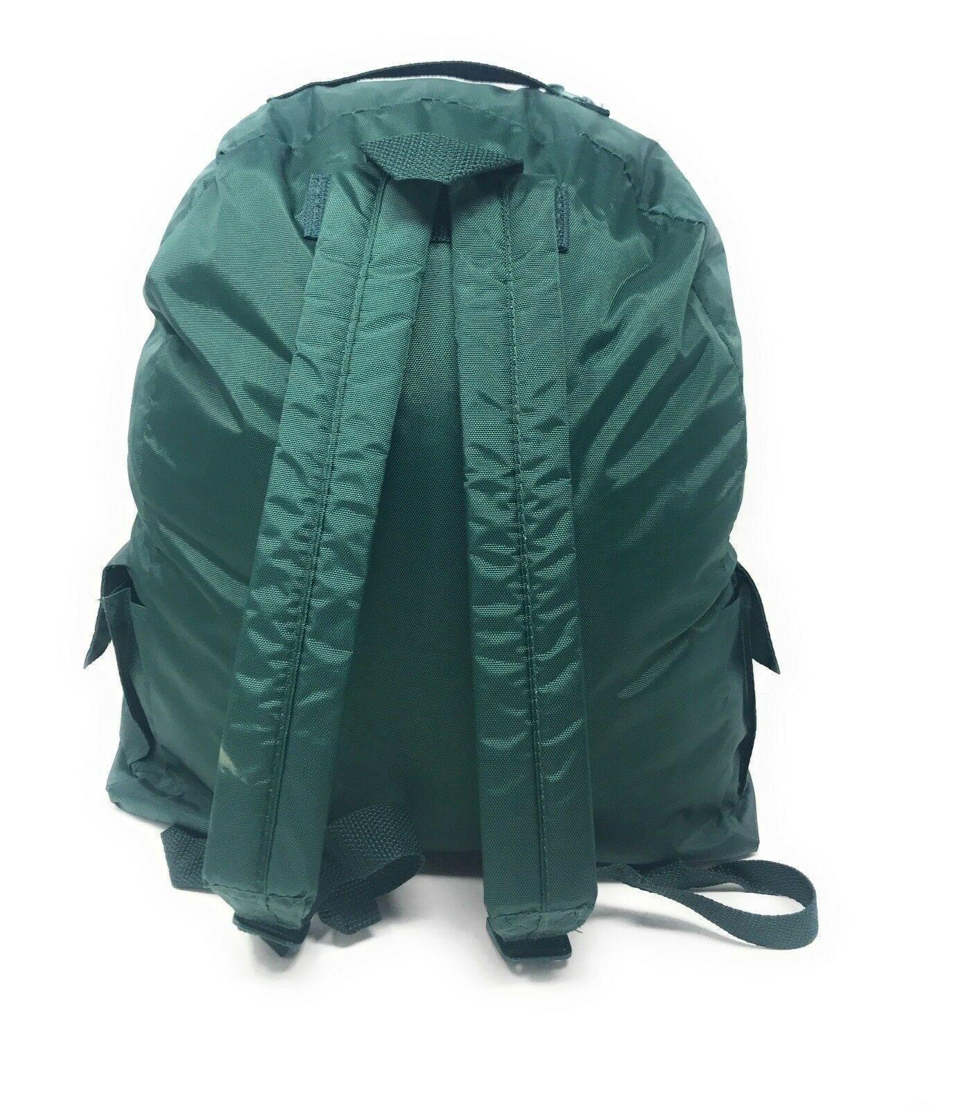 Nylon School Work Backpack Rucksack School Travel Bags Pockets Padded Strap 12 X 16inch-BLACK-