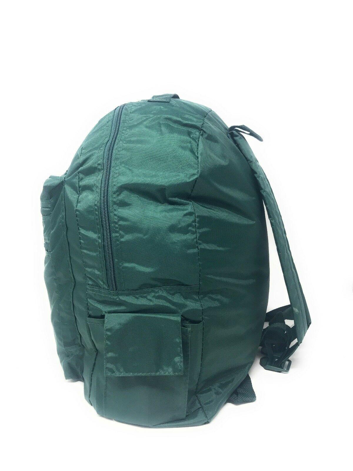 Nylon School Work Backpack Rucksack School Travel Bags Pockets Padded Strap 12 X 16inch-BLACK-