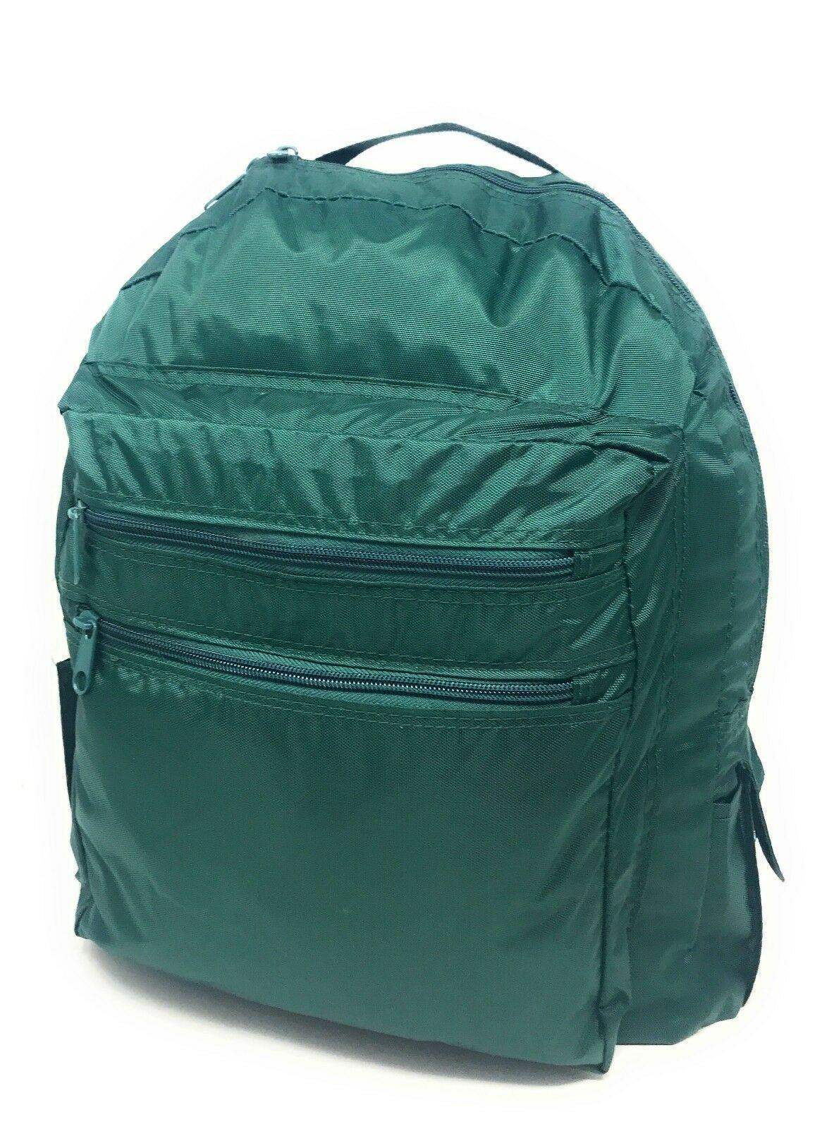 Nylon School Work Backpack Rucksack School Travel Bags Pockets Padded Strap 12 X 16inch-BLACK-