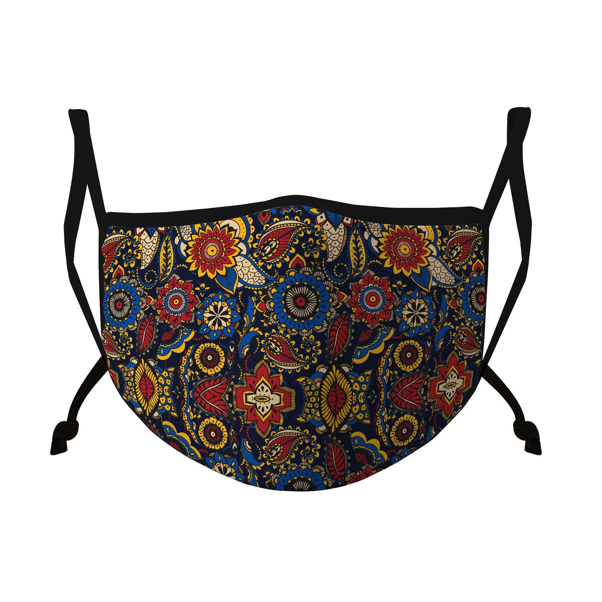 Casaba Fashion Face Masks Cotton Poly Adjustable Washable Reusable Double Layer-Regal Floral-