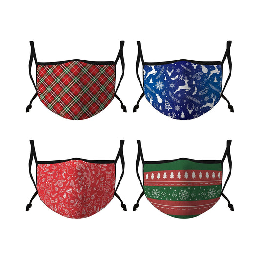 Casaba 4 Pack Face Masks Cute Holiday Christmas Cotton Adjustable Washable Reusable-Adult-