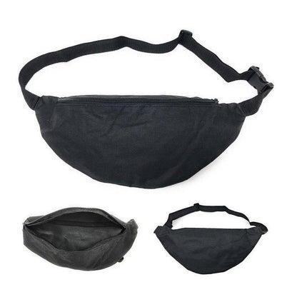 Fanny Pack Man Purse Travel Pouch Money Passport Id Holder Waist Bag 1 Pocket 42inch-BLACK-