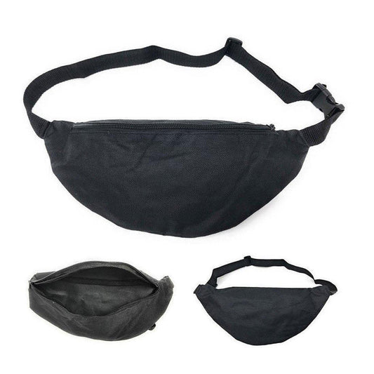 Fanny Pack Man Purse Travel Pouch Money Passport Id Holder Waist Bag 1 Pocket 42inch-BLACK-