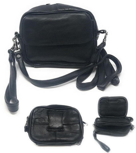 Leather Fanny Pack Waist Bag Pouch Travel Purse Organizer Shoulder Strap 6-1/2inchx4-1/2inch-