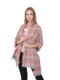 Casaba Stylish Blanket Scarves Wraps Shawls Heavy Warm for Winter Womens Mens Unisex-Pink-Relaxed-Plaid-