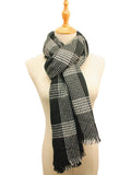 Casaba Blanket Style Striped Scarves Warm Winter Wraps Shawls Unisex Mens Womens-Black-Blanket-Stripes-