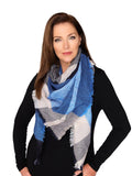 Casaba Womens Winter Scarves Scarf Wraps Shawls Plaid Style Great Gifts-Blue-Tonal-Stripes-