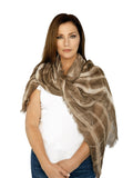 Casaba Womens Cotton Classy Sheer Scarves Scarf Shawls Light Wrap-Taupe-