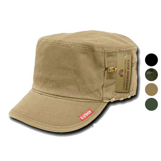 1 Dozen Flat Top Zipper Bdu Fatigue Cadet Military Fitted Caps Hats Wholesale Lots-