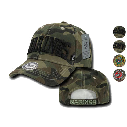 1 Dozen Army Marines Camouflage Military Baseball Caps Hats Wholesale Lots-Woodland - Marines-