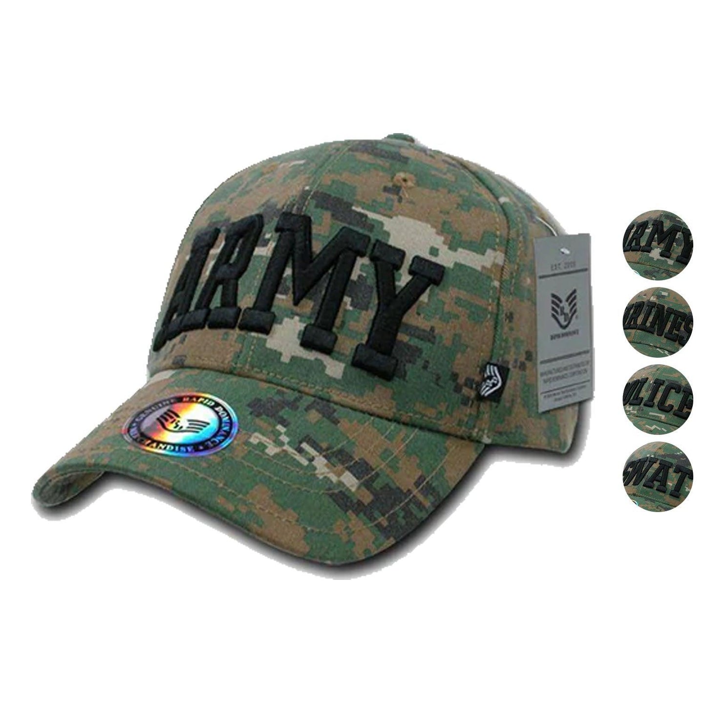 Rapid Dominance USA Military Law Enforcement Camouflage Cotton Caps Hats-Army - Woodland Digital-