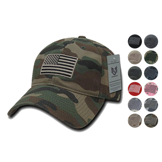 USA American Flag United We Stand Gadsden Baseball Dad Caps Hats Cotton Polo-A03-Black-