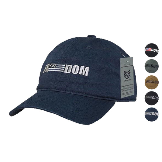 Rapid Dominance Freedom Relaxed Patriotic USA Flag Baseball Caps Hats-Black-