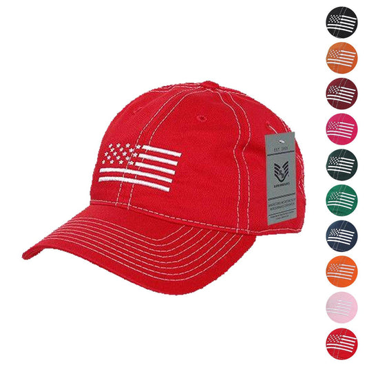 Rapid Dominance USA Flag Embroidered Patriotic Relaxed Baseball Caps Hats Unisex-Black-