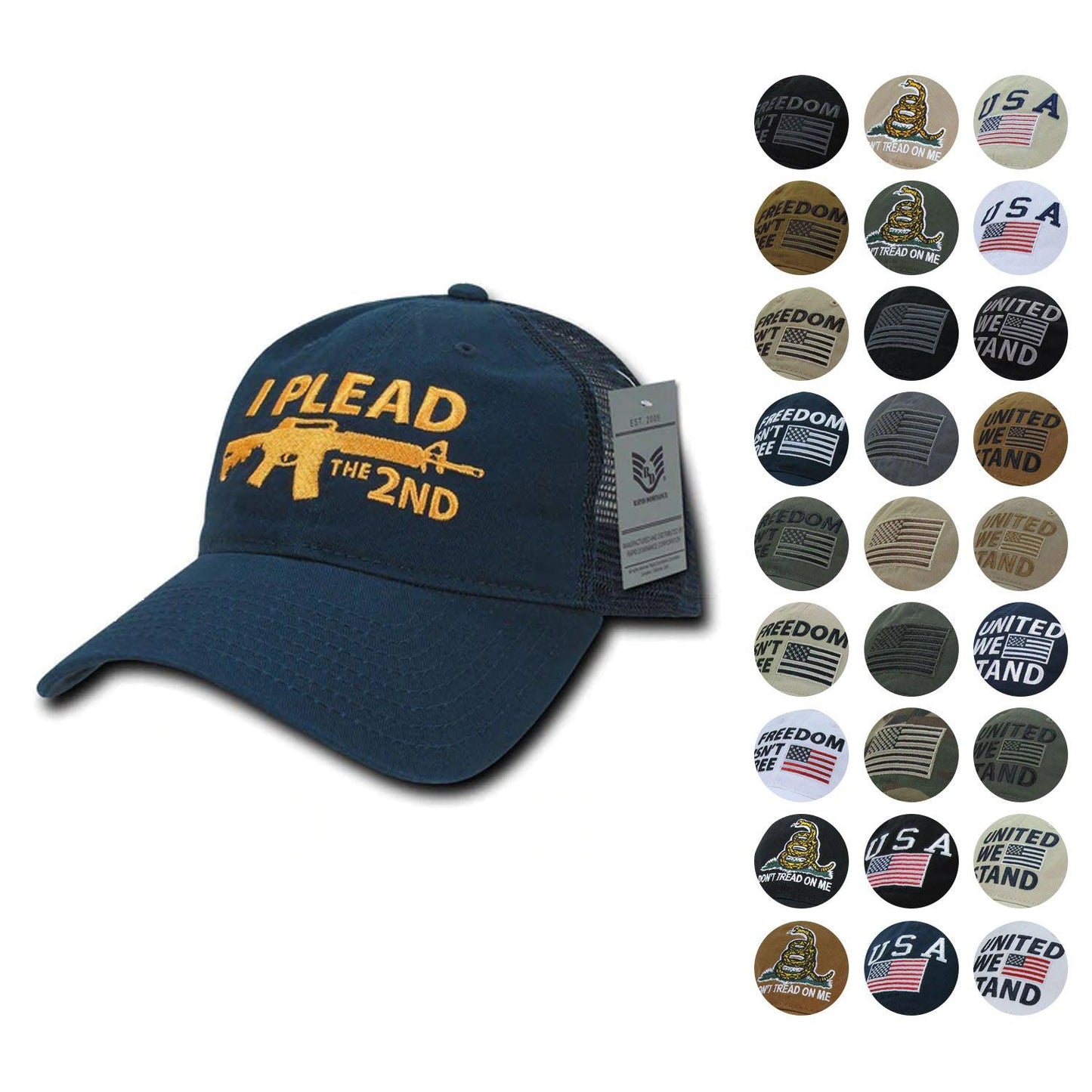 USA Flag Freedom United Patriotic Military Relaxed Fit Trucker Baseball Cap Hats-Freedom - Black-