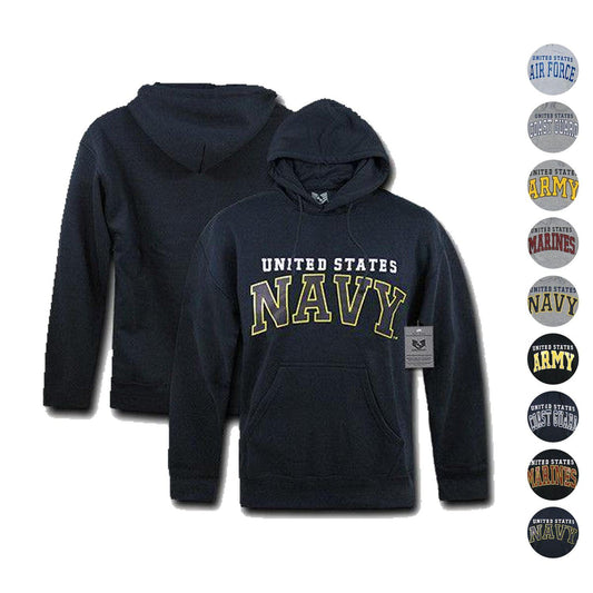 US Military Air Force Army Marines Coast Guard Navy Pullover Hoodie Sweatshirt-S46 - AIR FORCE - HEATHER GREY-Regular-Small