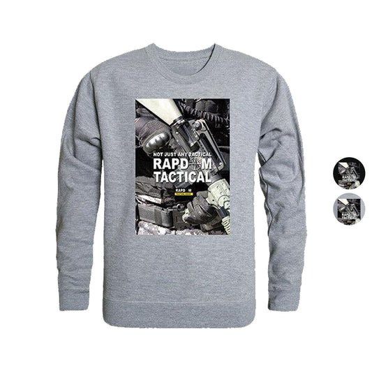 RAPDOM Tactical 2 Crewneck Fleece Sweatshirts-Small-Black-