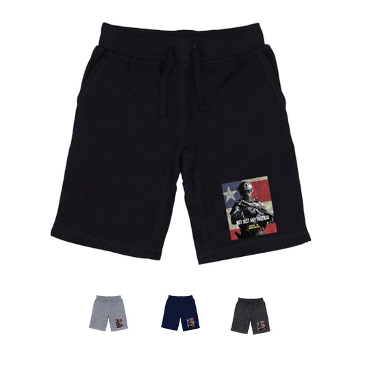 RAPDOM TS6 Fleece Gym Shorts Patriotic Military Not Just Any-Black-Small-