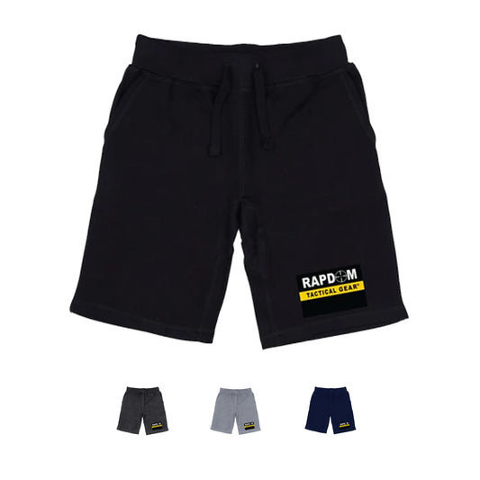 RAPDOM TS6 Fleece Gym Shorts with original logo-Black-Small-