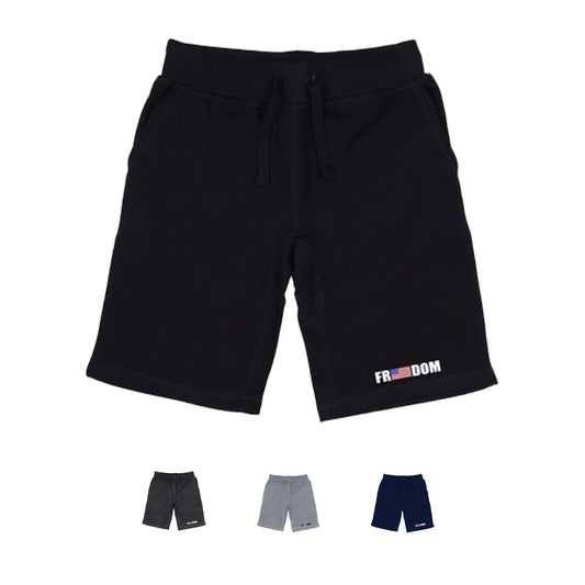 RAPDOM TS6 Fleece Gym Shorts Freedom USA Flag-Black-Small-