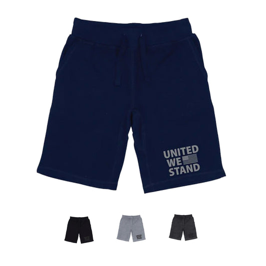 RAPDOM TS6 Fleece Gym Shorts United We Stand USA Flag-Black-Small-