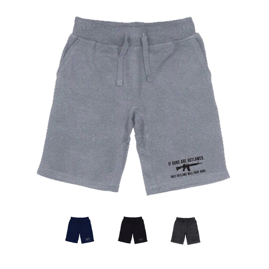 RAPDOM TS6 Fleece Gym Shorts Patriotic Outlaws Outlawed-Black-Small-